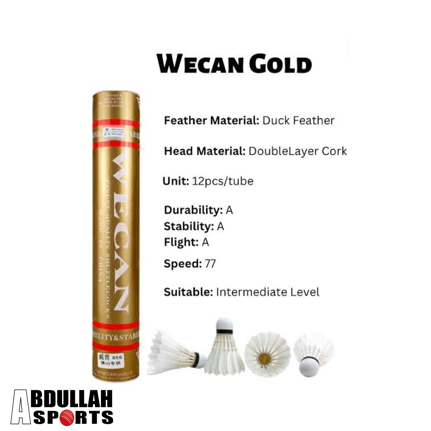 Wecan Gold Badminton Shuttle (Pack of 12)